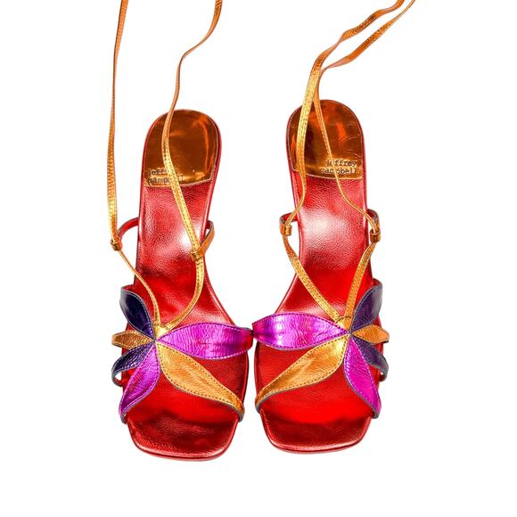 Jeffery Campbell Una Flor Bright Metallic Sandals Size 10 - Picture 5 of 9